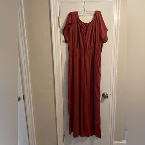 Tahari NWT Wide Leg Cap Sleeve Linen Blend Jumpsuit Size Extra Large